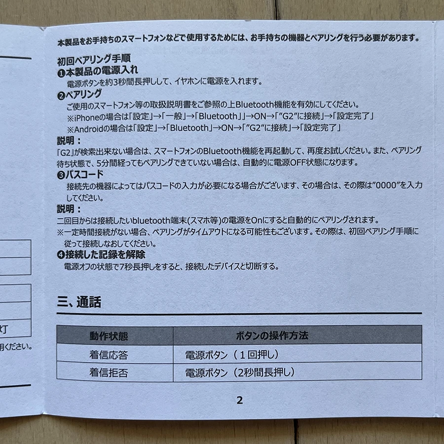 ヘッドセット Earaku MicCuff G2 取説
