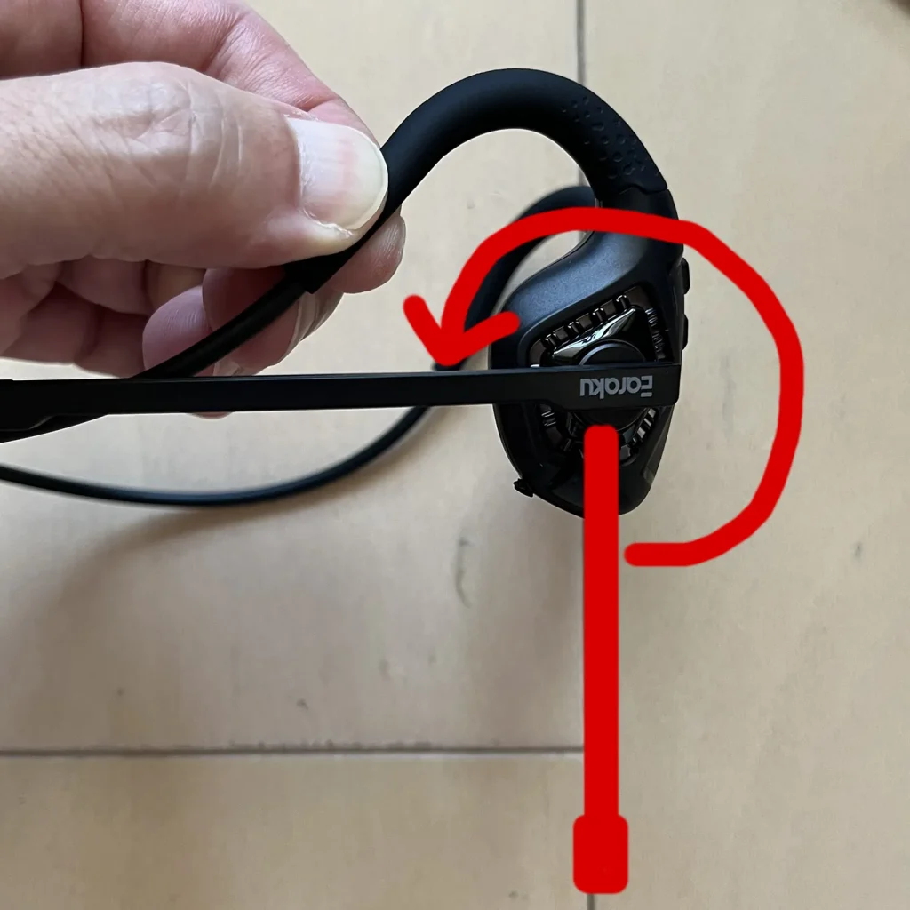 Earaku 通話専用ヘッドセット MicCuff G2 マイクの回転角度